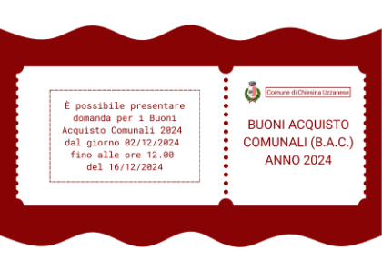 BUONI ACQUISTO COMUNALI (B.A.C.) - ANNO 2024