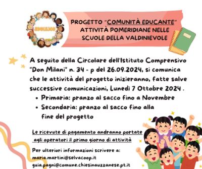 Nuovi orari Comunità Educante